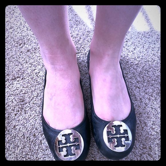Used Tory Burch Size 6.5 Black Ballet Flats 🥿 - Picture 1 of 6